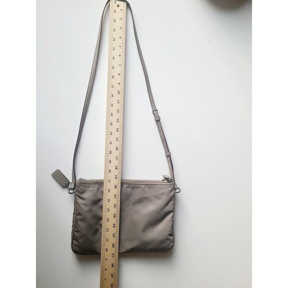 Coach Nylon Crossbody Bag Purse Zip Soft F57899  Brown/Tan Lock Zip MSRP 250 - Picture 15 of 16